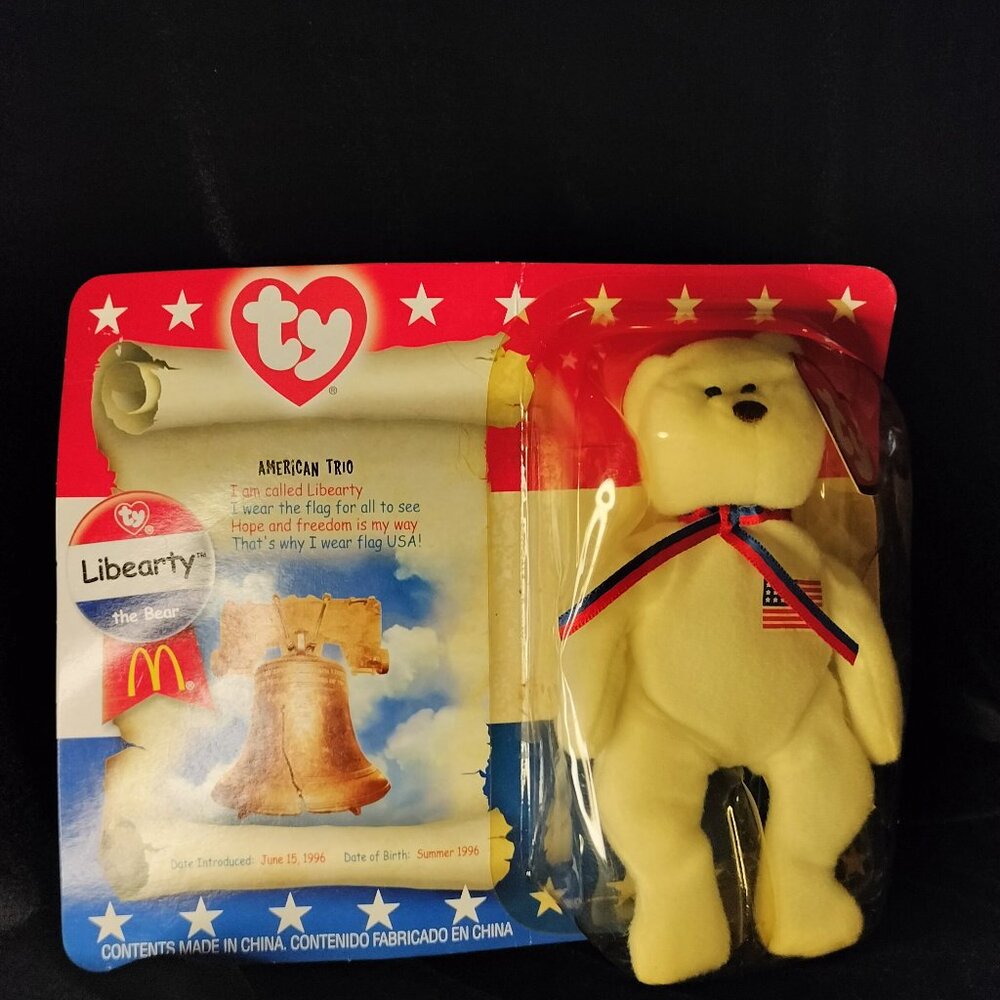 Ty Beanie Babies Libearty Bear RARE McDonald's Promo MIB Patriotic Americana